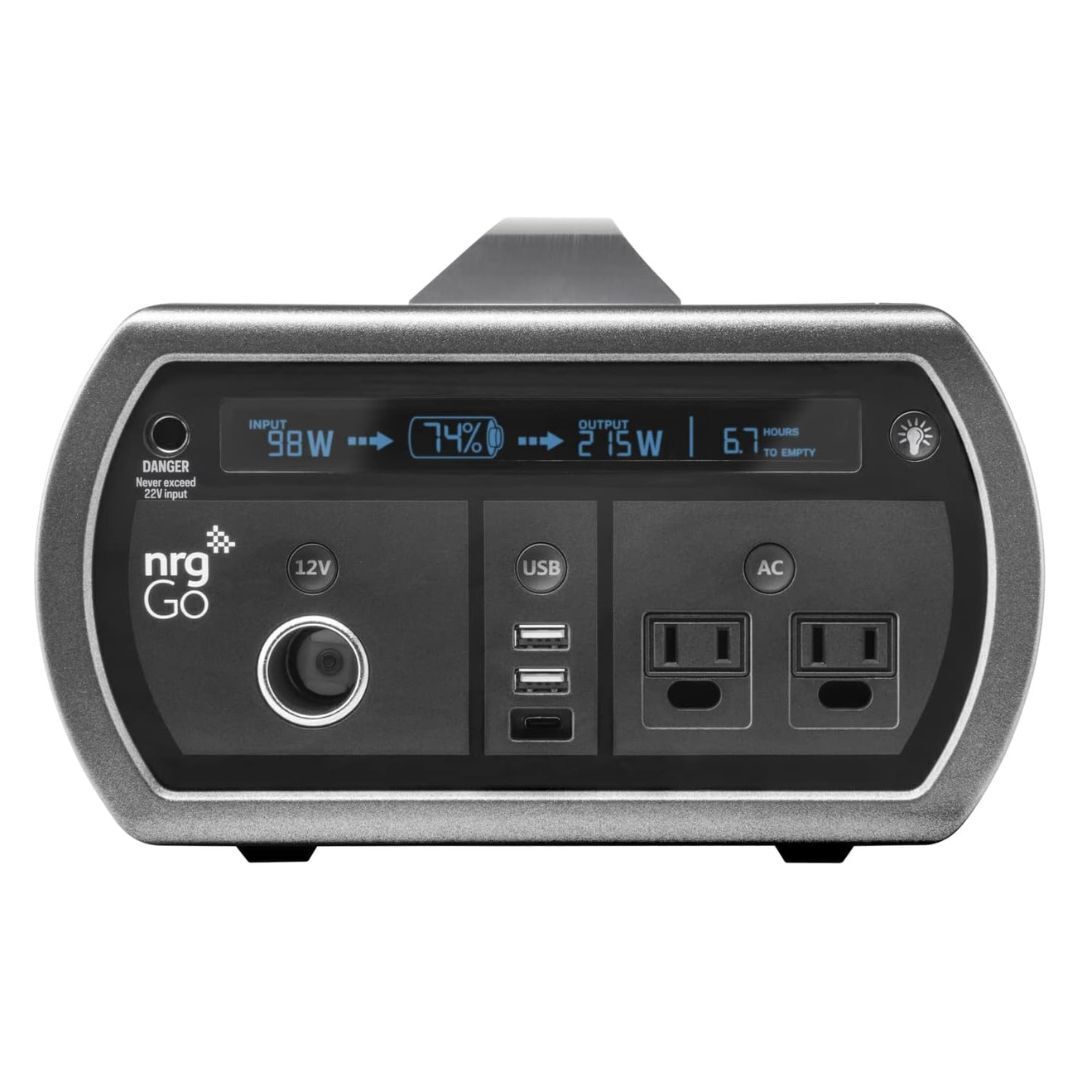 nrgGo 400 Portable 500wh Black and Gray 1200W Surge Power Station