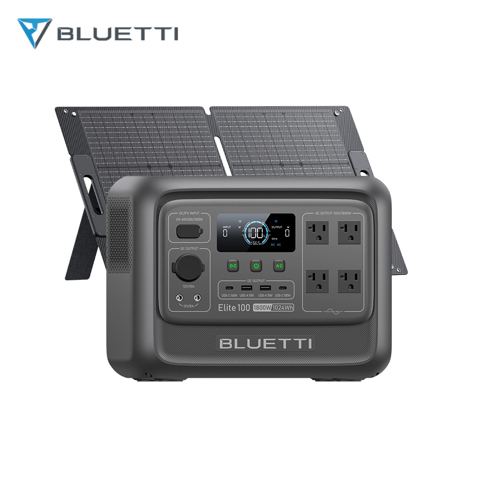 BLUETTI Elite 100 V2 1024Wh Power Station+100W Solar Panel Solar Generator