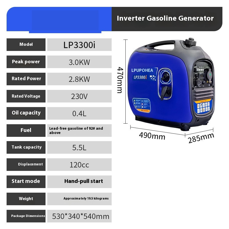 Gasoline Generator 220v Small Home Outdoor Camping Handheld Portable Inverter