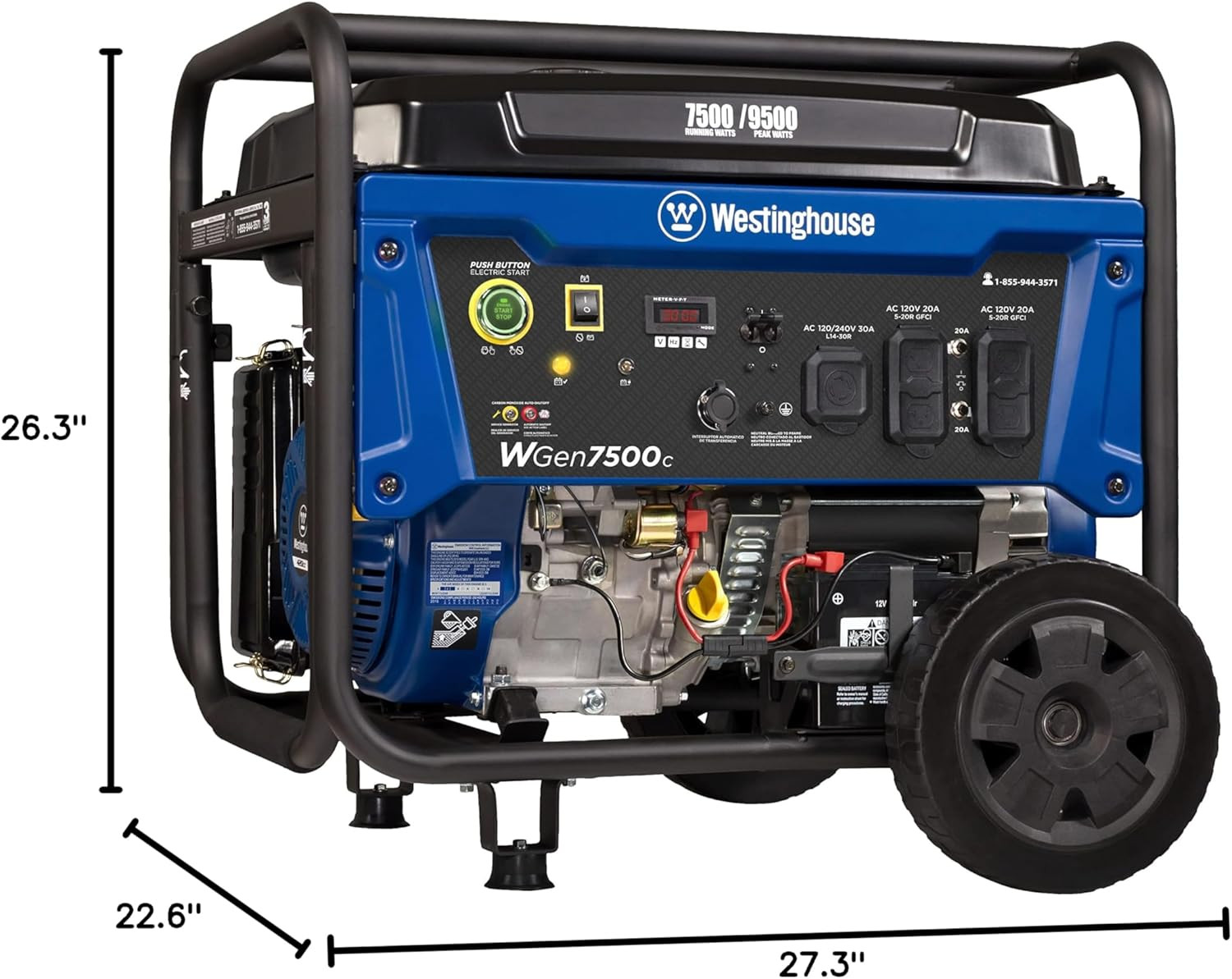 Westinghouse 9500 Peak Watt Home Backup Portable Generator, Remote Electric Star