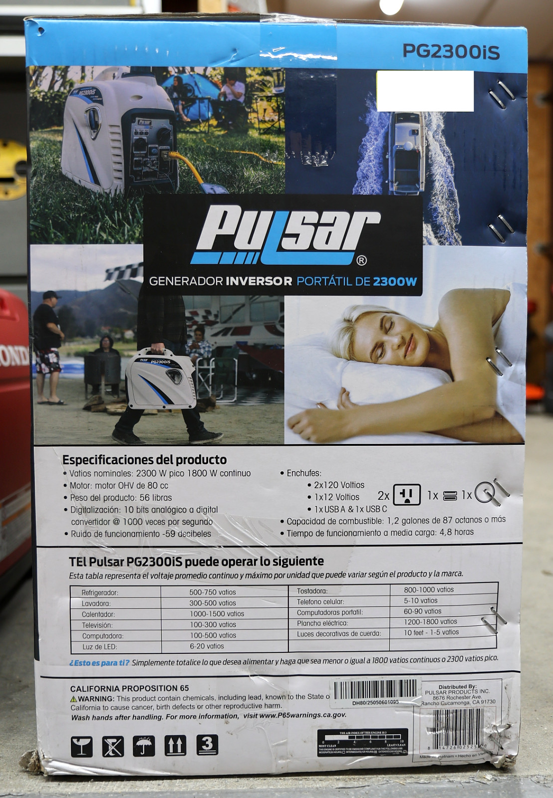 Pulsar 2300w Portable Quiet Gas Powered Inverter Generator with USB PG2300iS 🟢