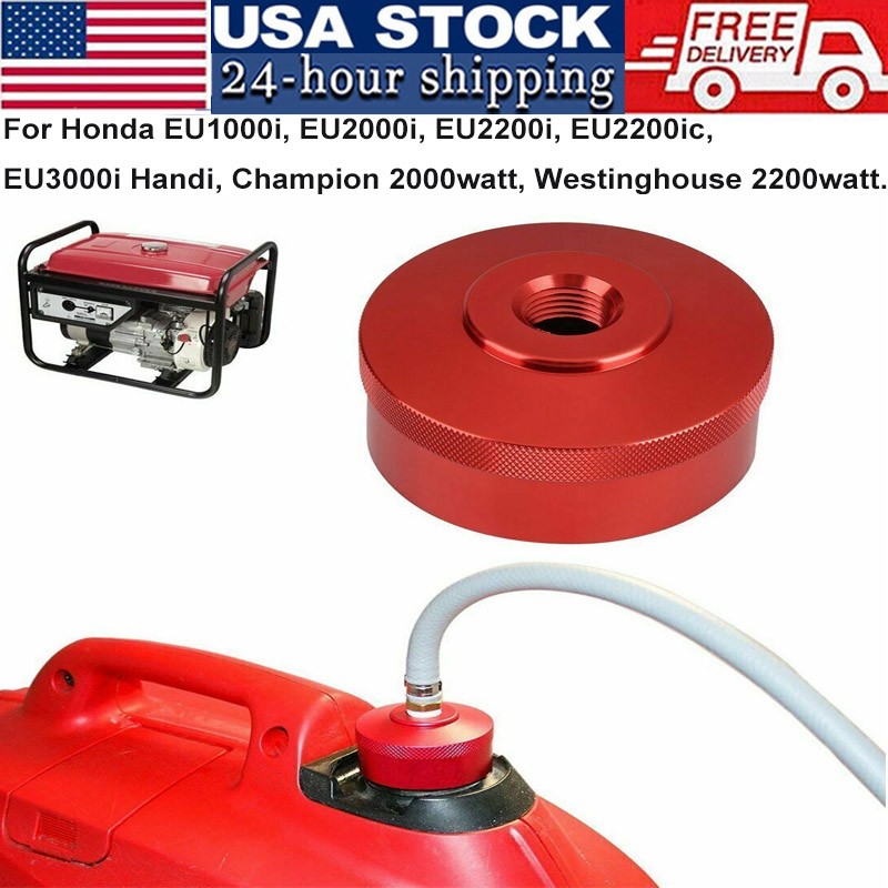 Extended Run Fuel Gas Cap Red For Honda Generator EU2000i EU2200i 1/4″NPT Line