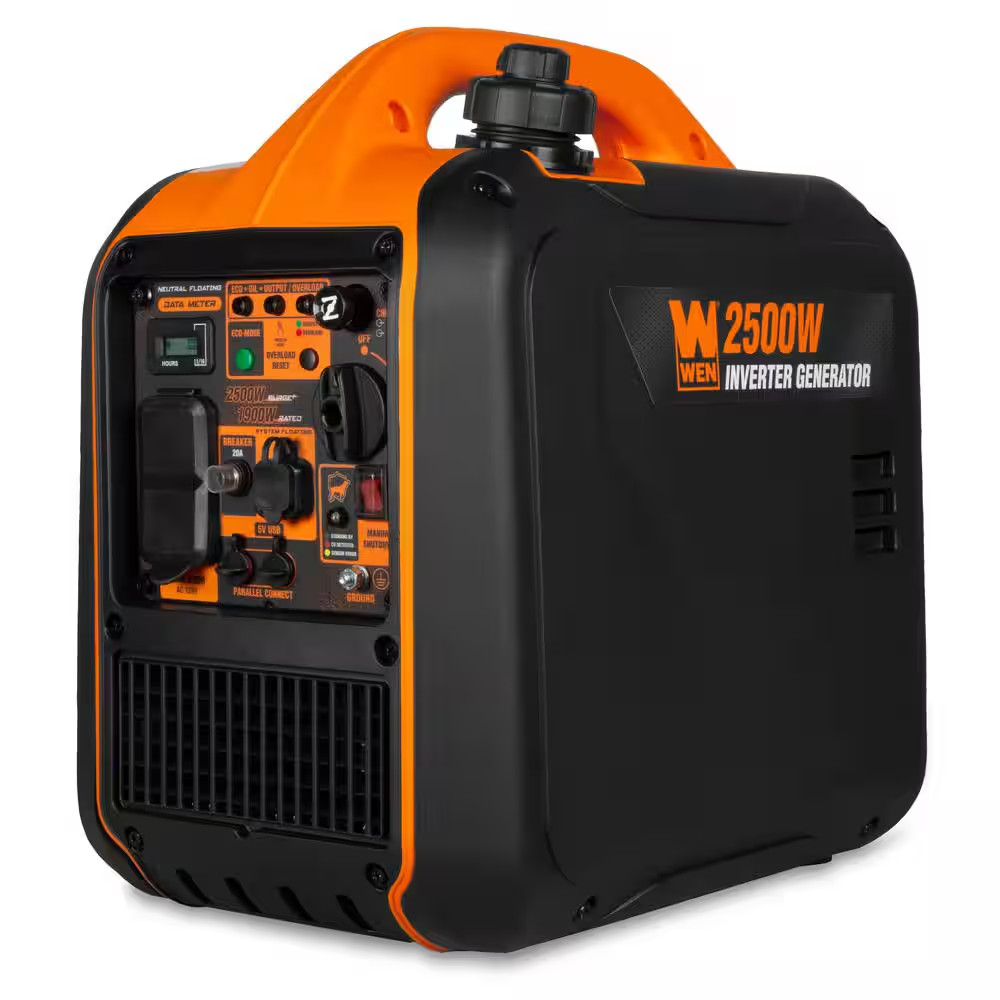 2500-Watt Recoil Start Gas-Powered Inverter Generator, Quiet, Portable, and Ligh