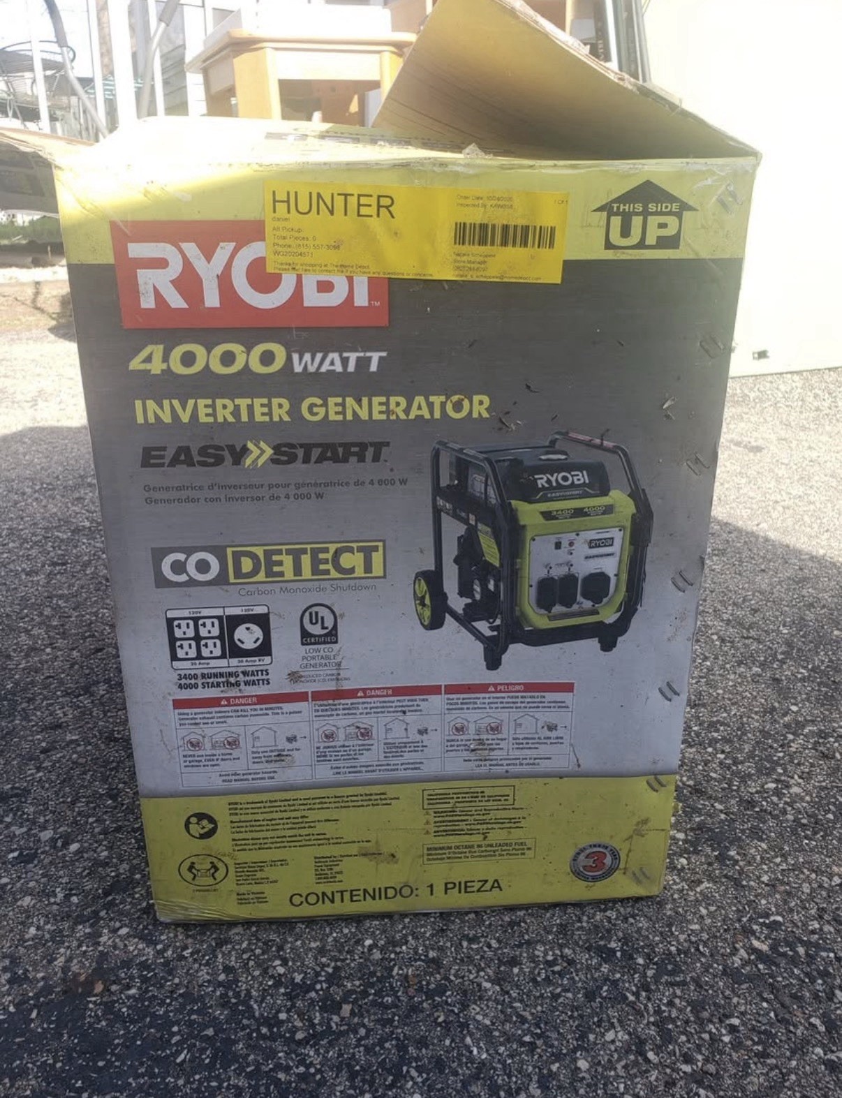 Ryobi 4000W Inverter Generator CO Detect Easy Start RV Ready Portable