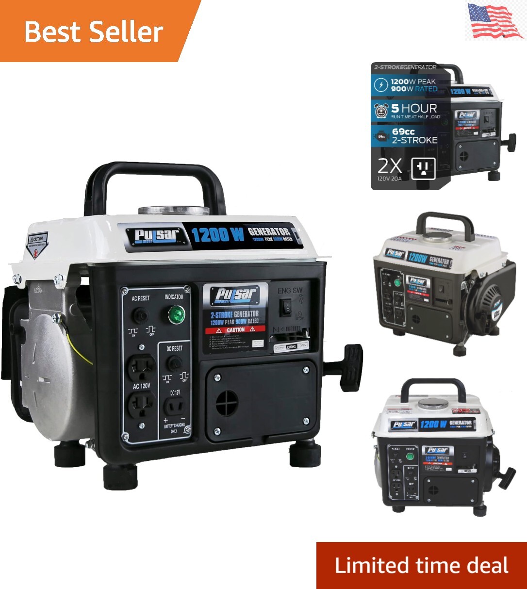 LA MEJOR Planta Generador De Luz Electrica De Gasolina 2 Ciclos 1200W Portatil