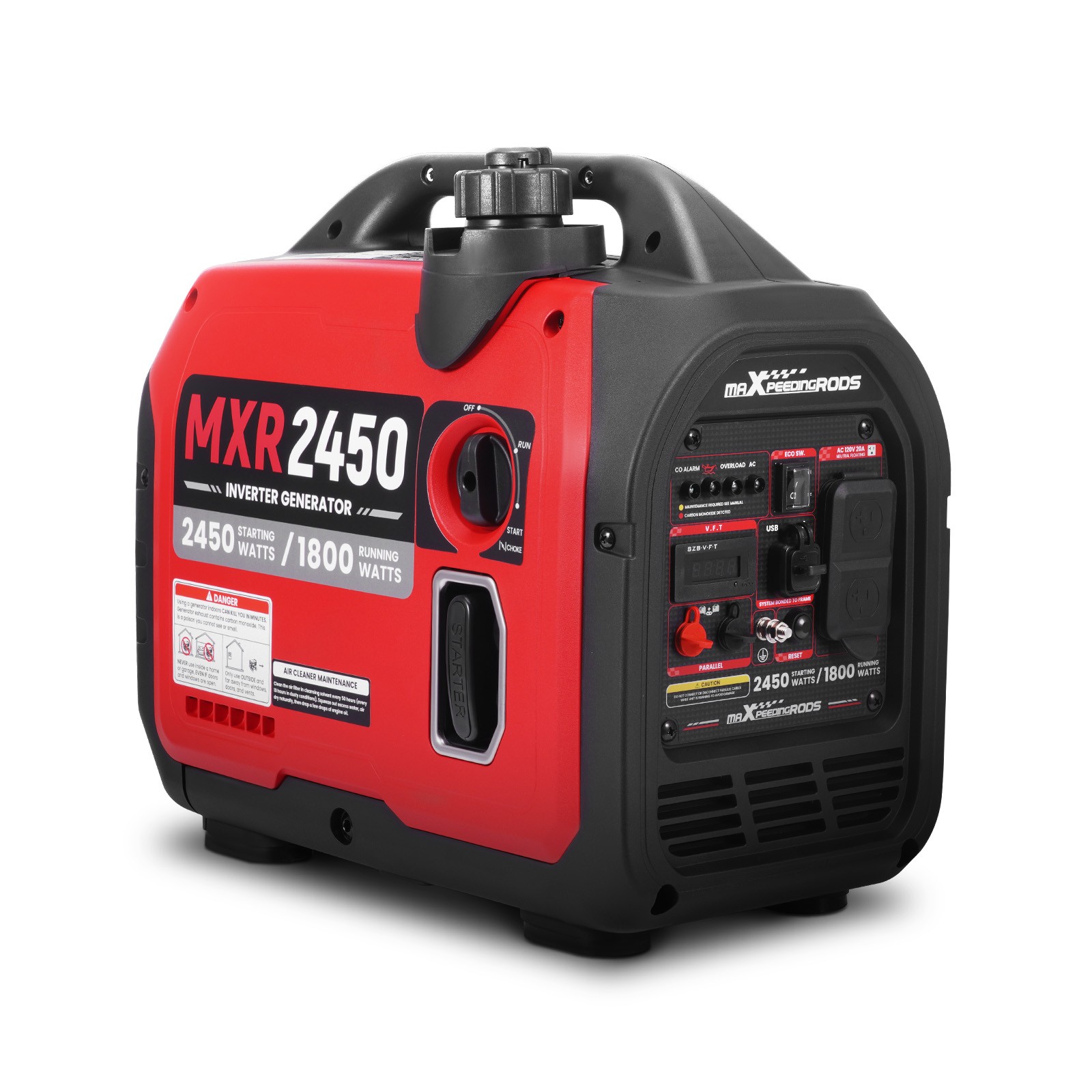1800W Gas Inverter Generator 58dB Quiet – CO Sensor Shutdown & Output Ready