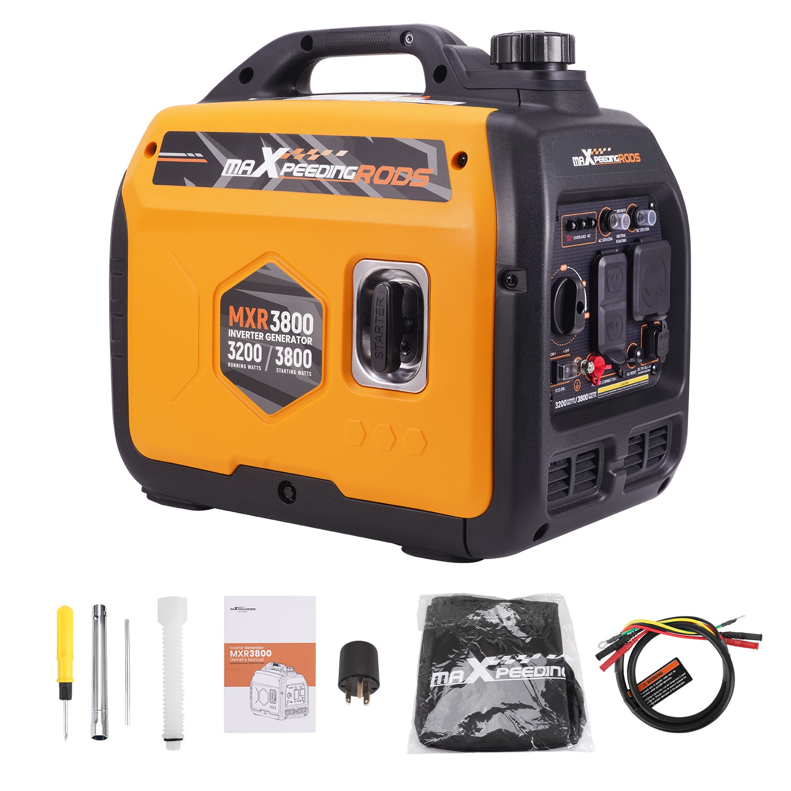 3.2-3.8KW Portable Inverter Generator Gasoline Quiet For Camping Home Backup