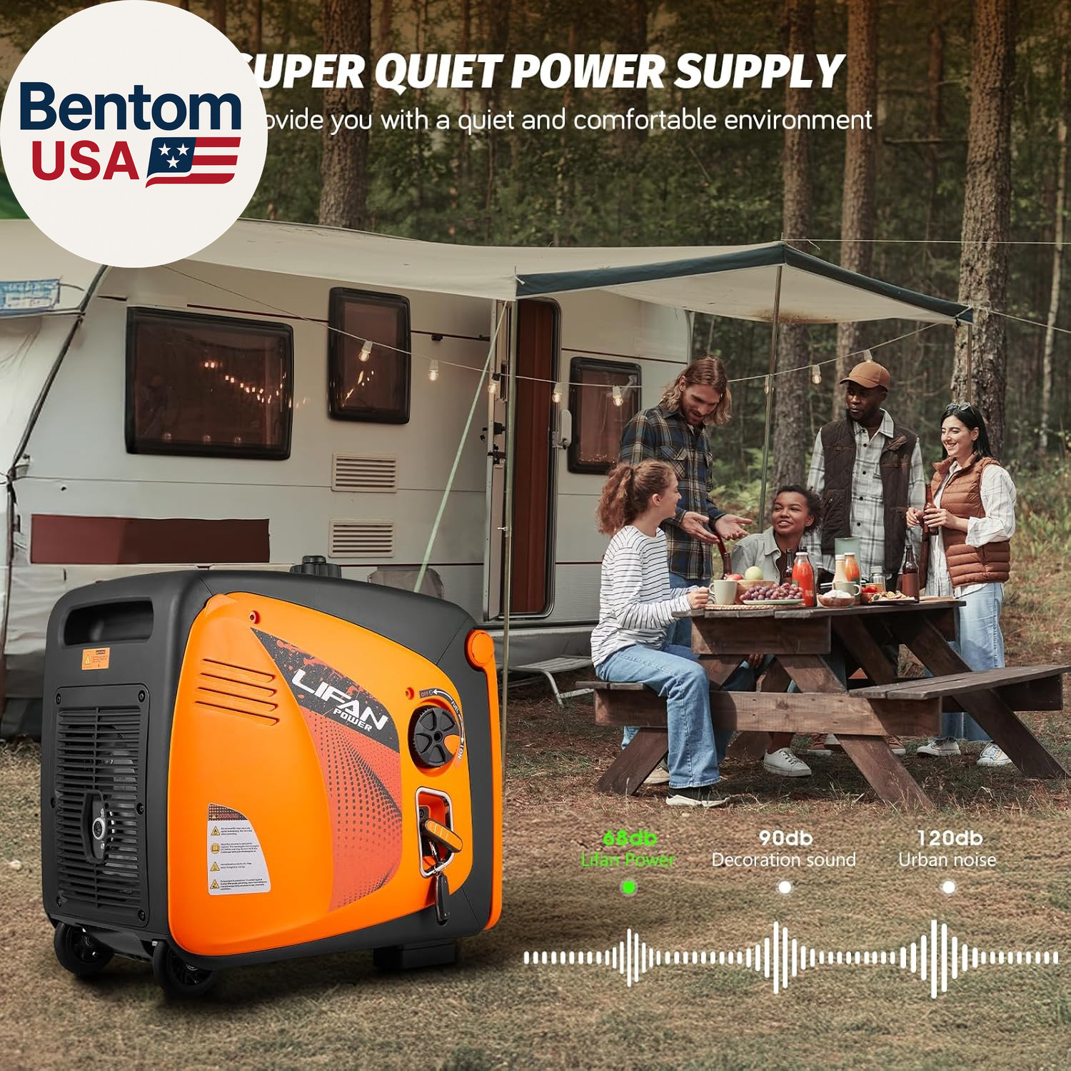 4800W Portable Inverter Generator with Remote Electric Start, Super Quiet Gas Po