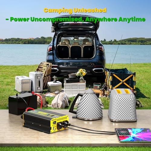 Power Inverter for Vehicles, Car Power Inverter with 2 AC 500 Watt Black