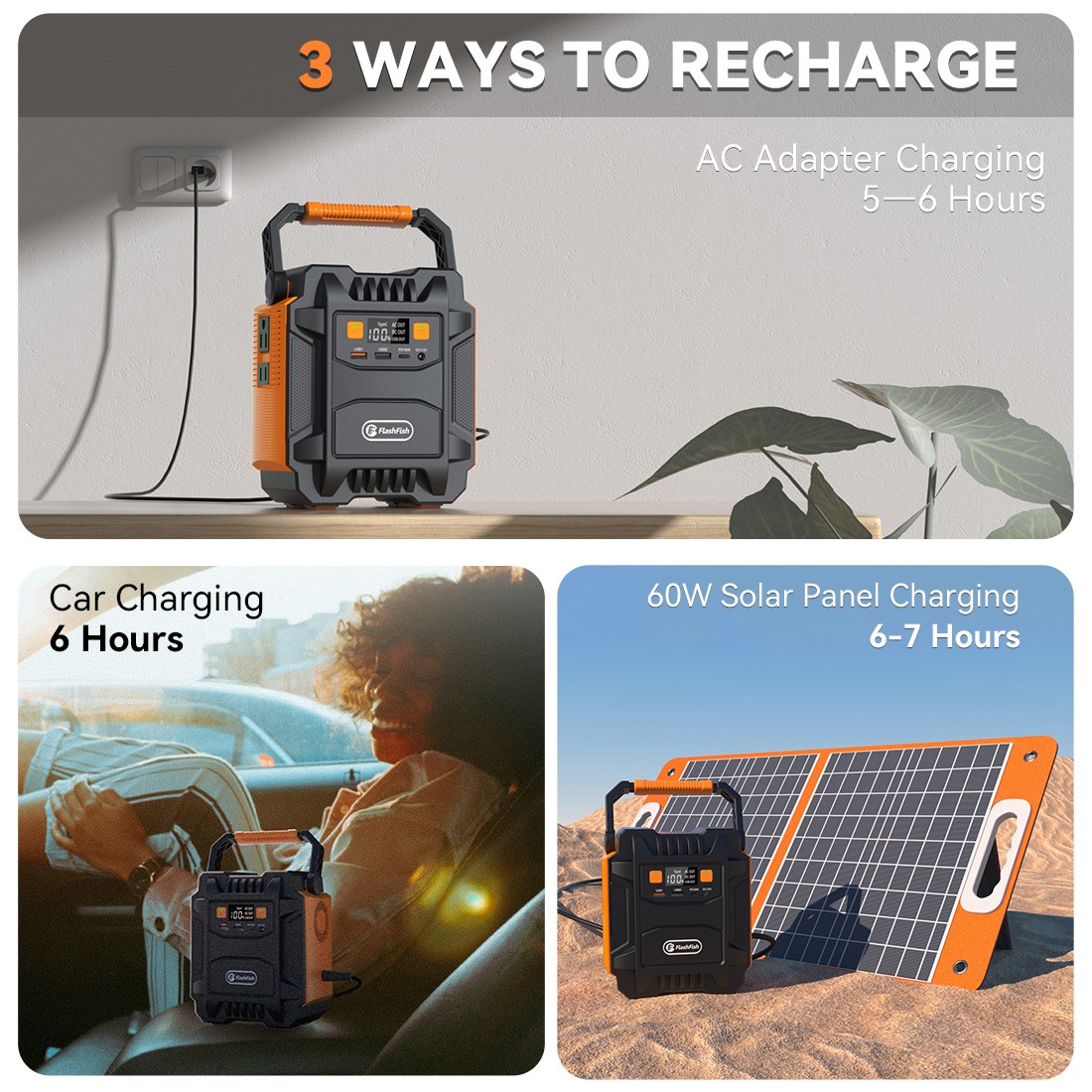 FlashFish A201 200W 172Wh Solar Generator Optional With Panel 60W 18V for Camp