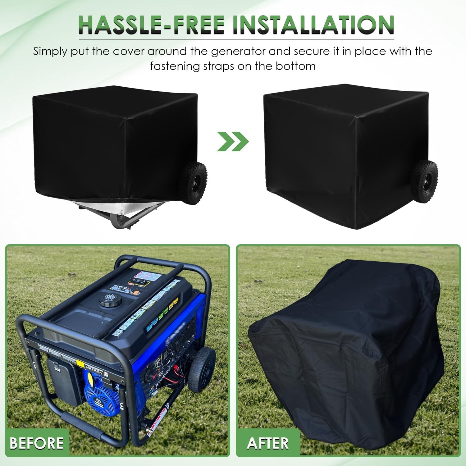 Outdoor Waterproof Generator Cover for WGen2000/3600/5500/7500/9500, Black