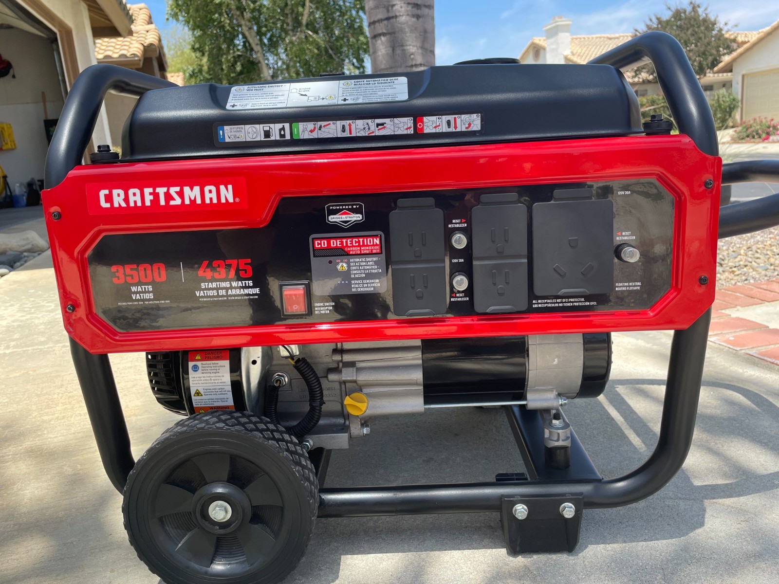 CRAFTSMAN GENERATOR – 3500W EXCELLENT CONDITION