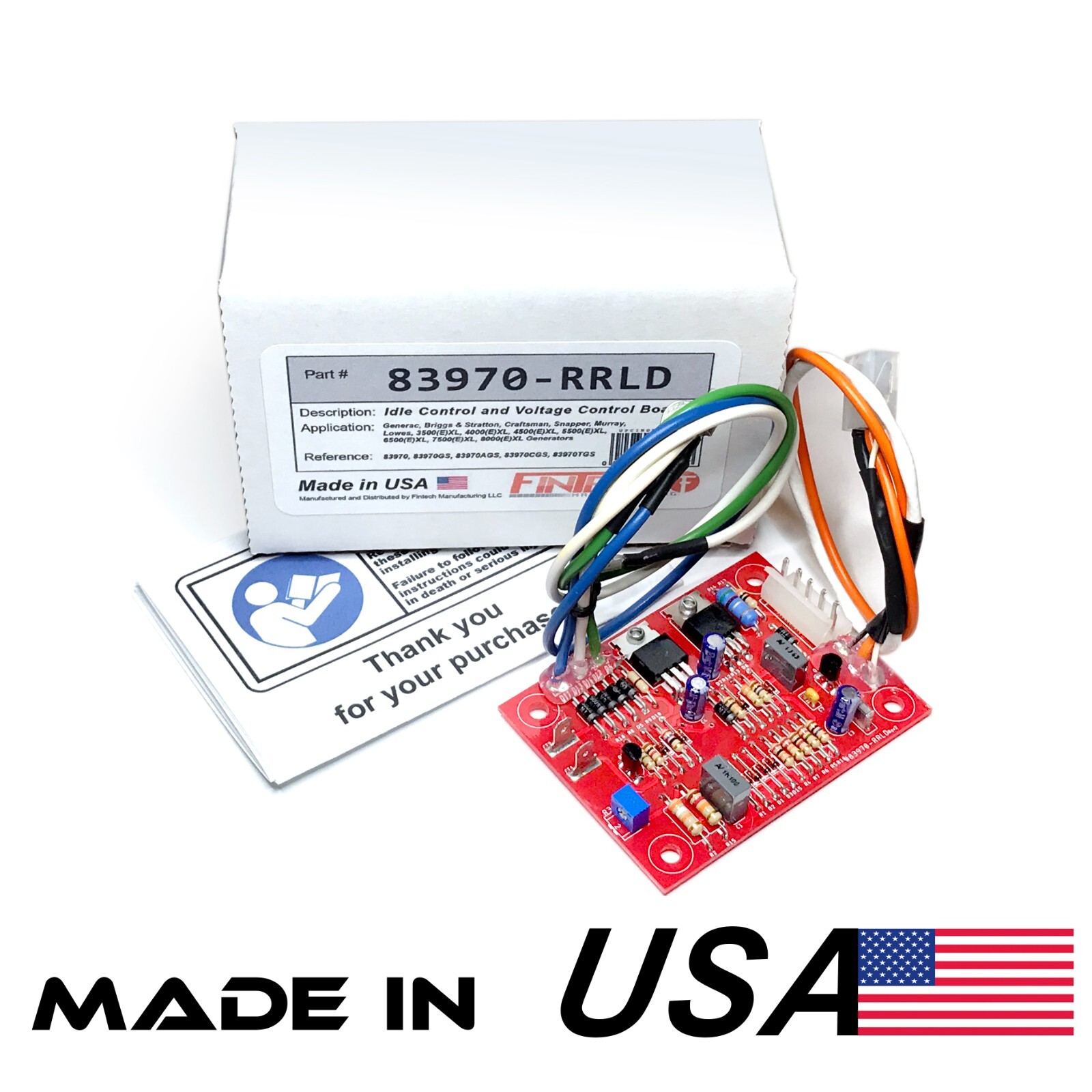 83970GS, 83970 GENERATOR CONTROL BOARD for IDLE & VOLTAGE 3500-8000XL & EXL 