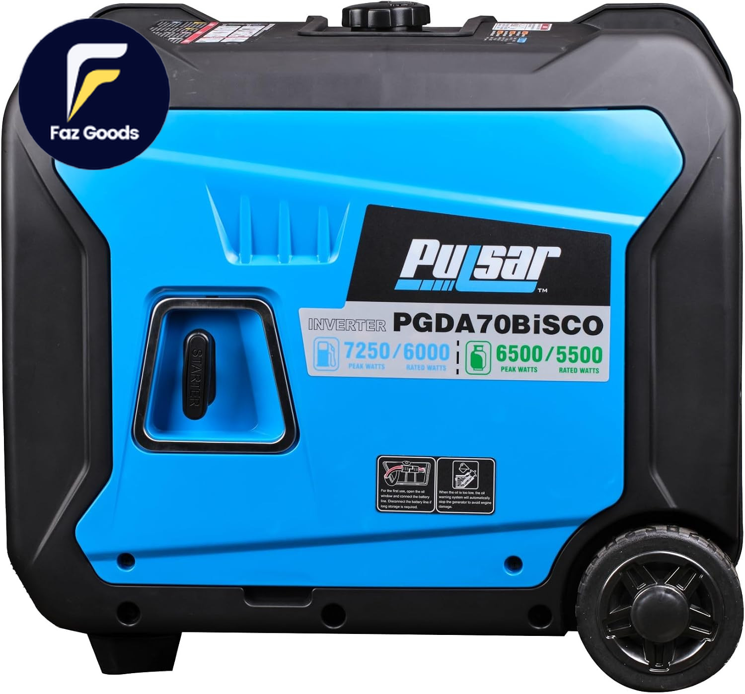 Pulsar 7,250-Watt Super Quiet Dual Fuel Inverter Generator with Remote Start
