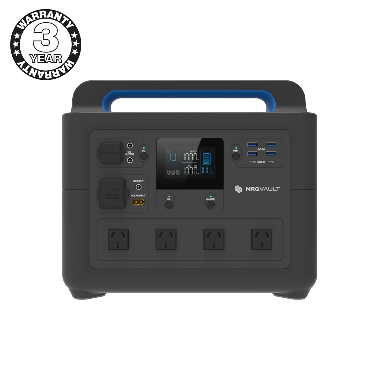 NRGVault PV1500 1500W LiFePO4 Portable Power Station