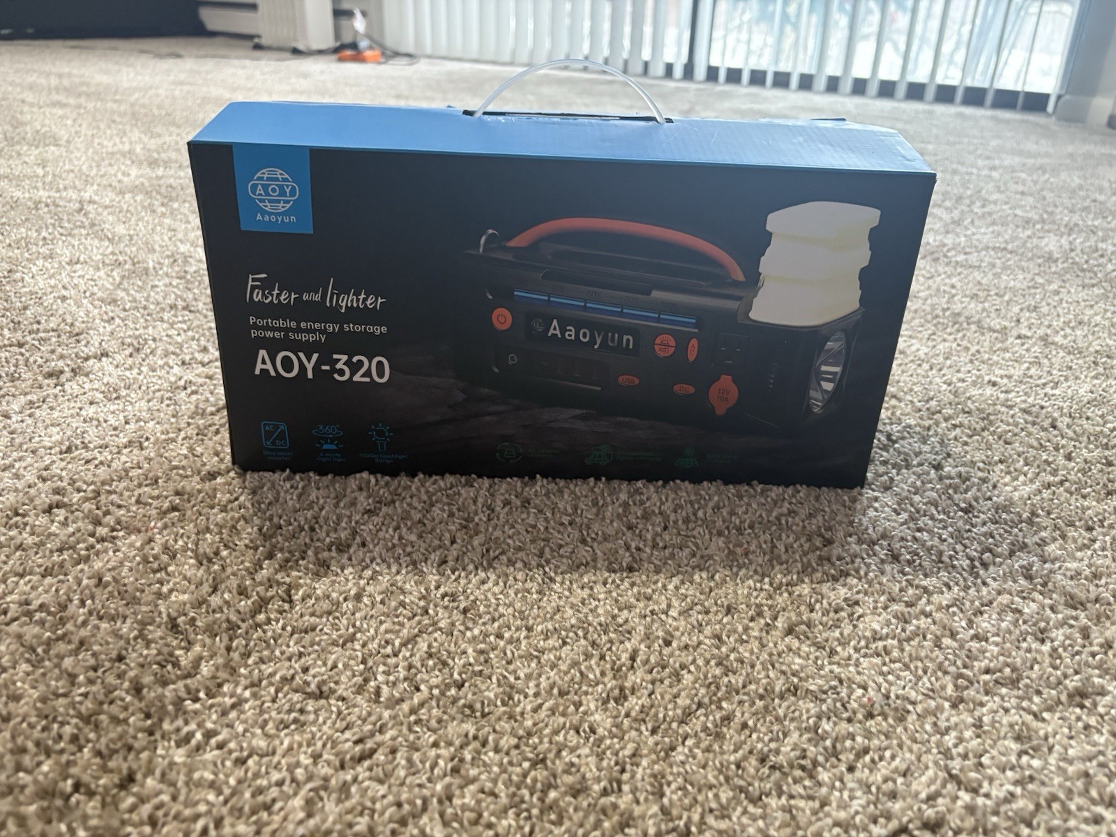 Aaoyun AOY-320 Portable Power Generator 296Wh 300W 110V Camping/Emergency