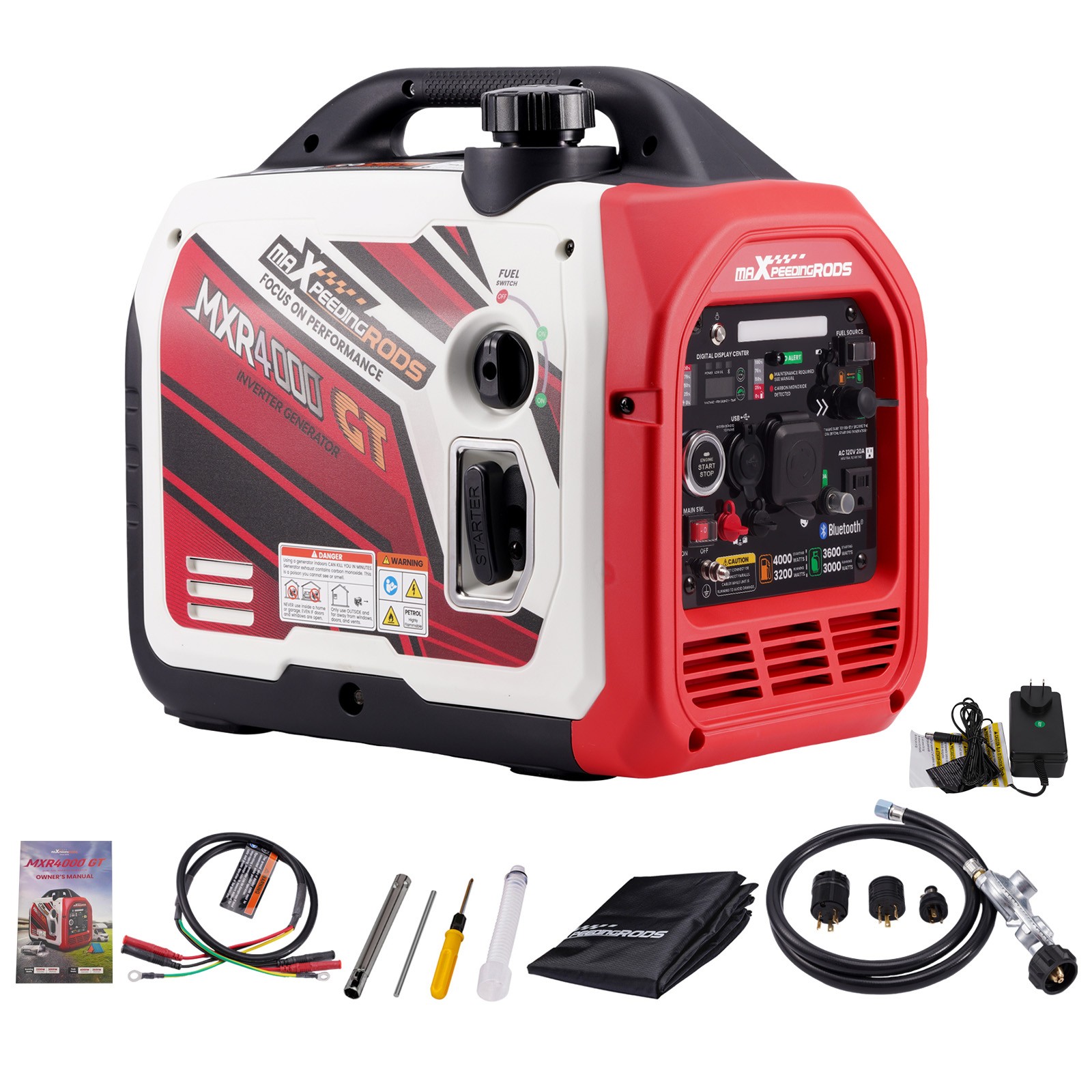 4000W Dual Fuel Generator Inverter LPG/Gas Bluetooth Start For Garden Camping