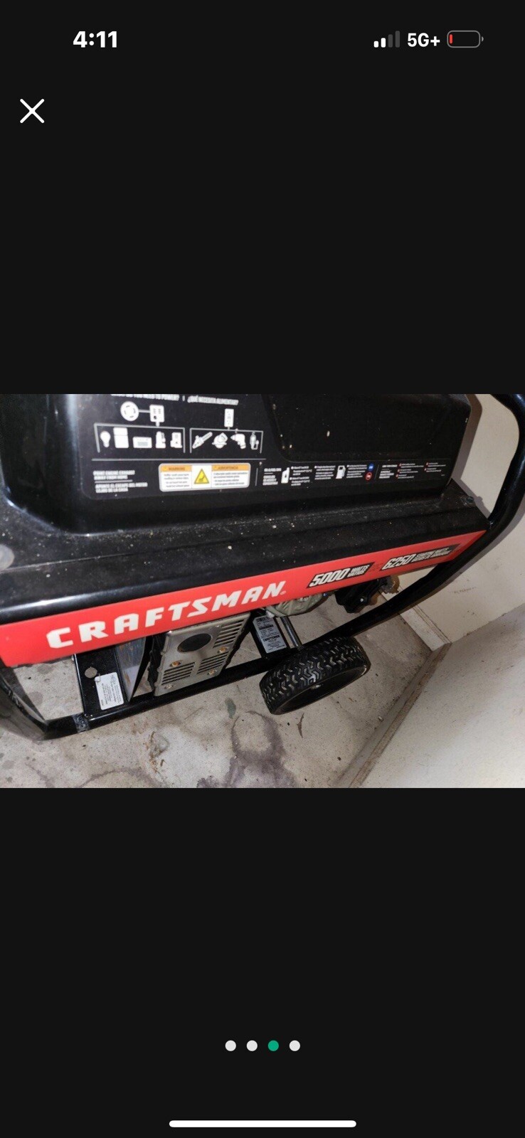 Craftsman 5000 Gas Portable Generator Used