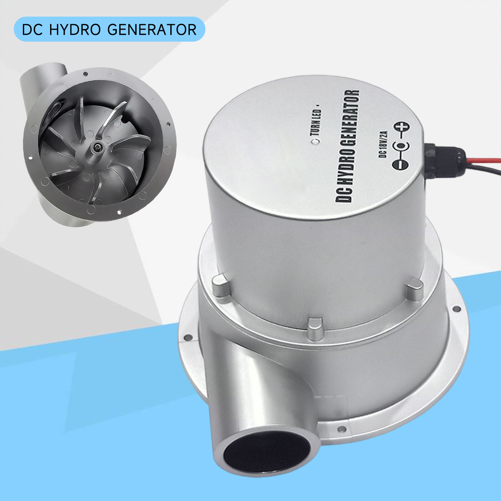 DC18V 50W Mini Portable Hydroelectric Power Turbine Water Flow Hydro Generator