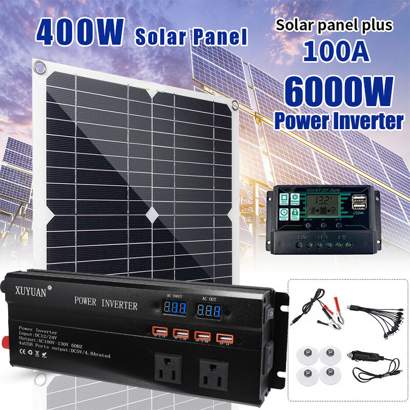 6000W 5000W Inverter Solar Panel Kit Power Generator 100A 110V Home Grid System