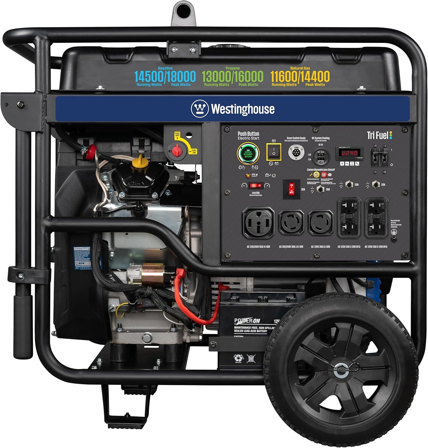 Westinghouse 18,000-W Portable Hybrid Tri-Fuel Gas Generator with Remote Start
