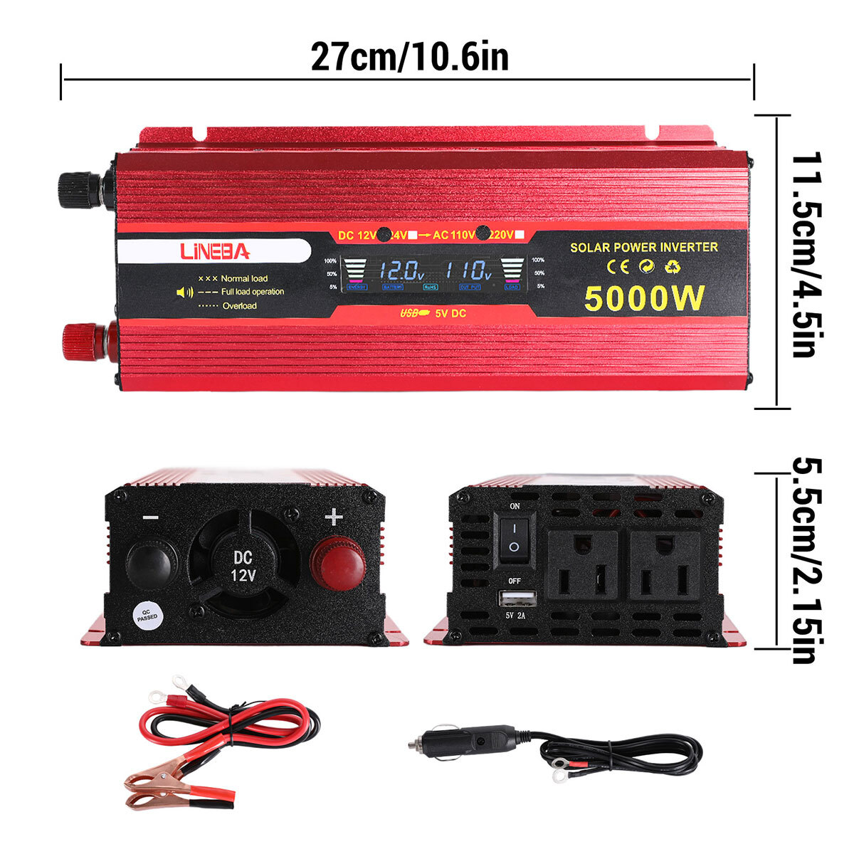 5000W Complete Solar Panel Kit Solar Power Generator 30A Home 110V Grid System