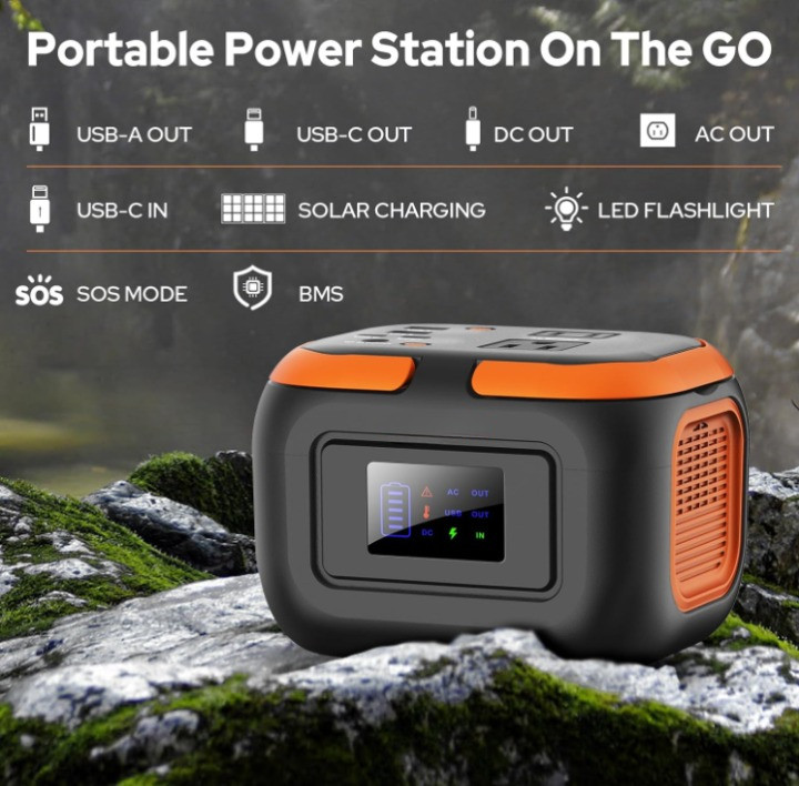 Estación portátil 120W 97.6Wh con salida AC para camping y emergencia, Nuevo