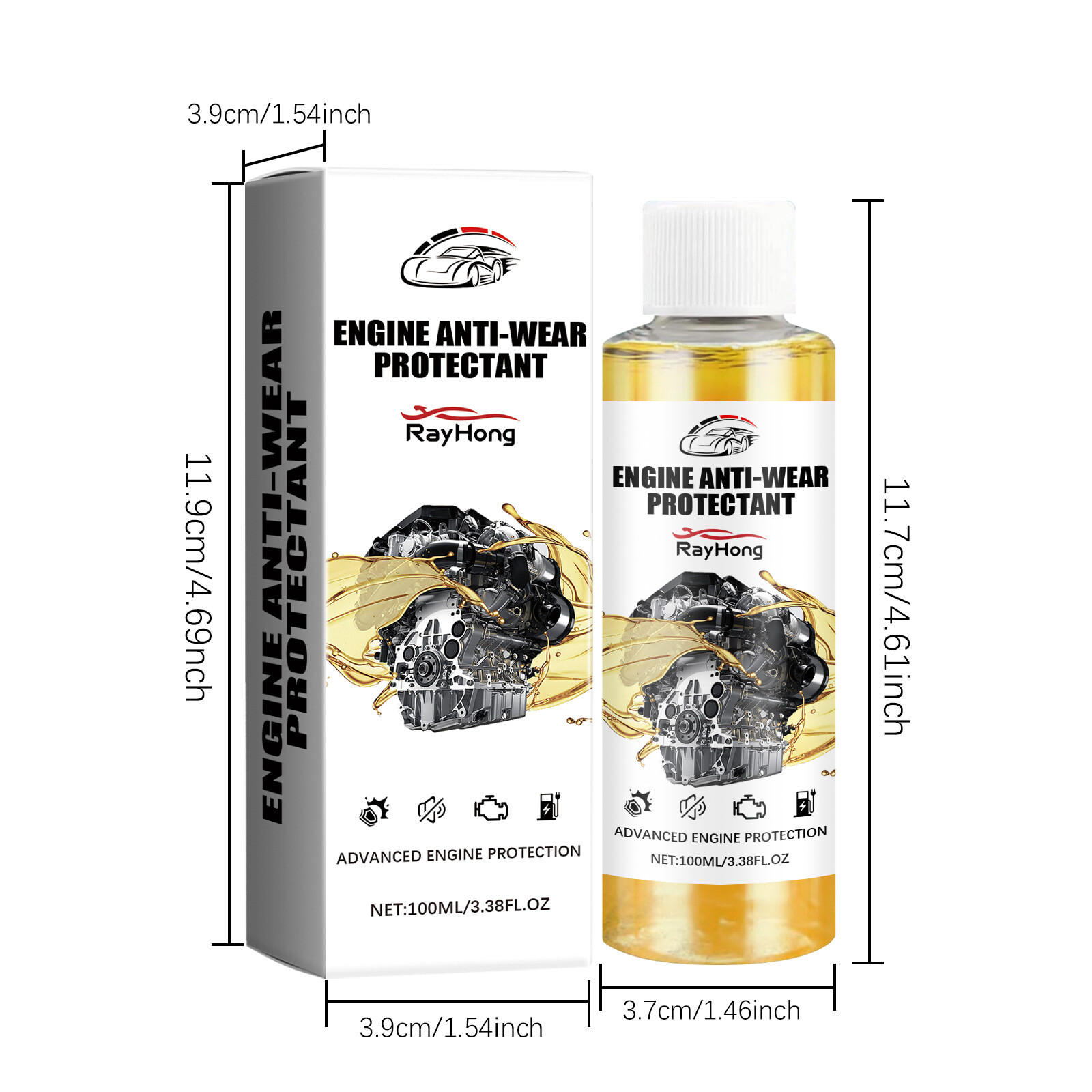2Pcs Anti-Wear Engine Treatment Oil Additive Highly Effective Engine Protectant