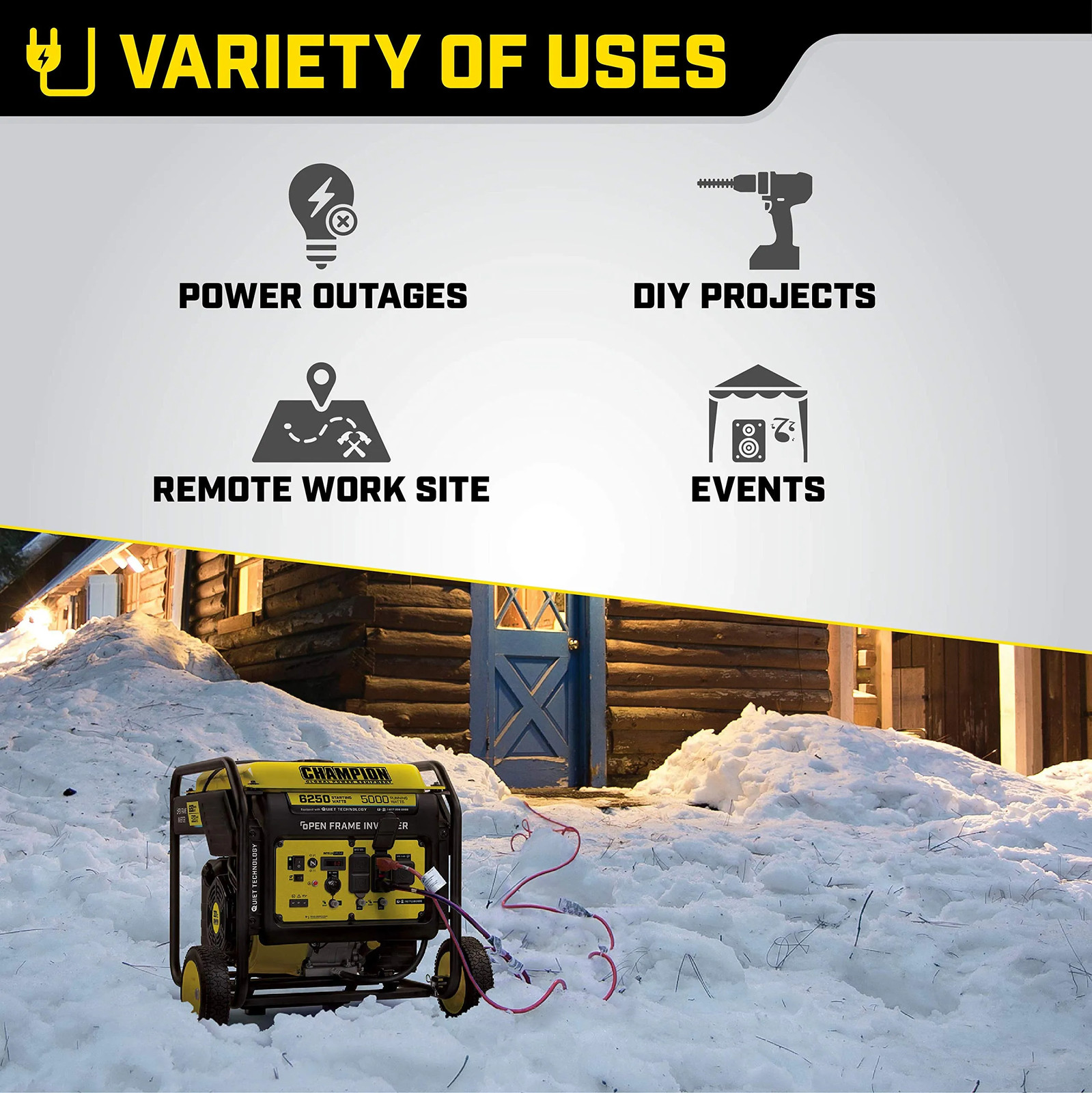 Champion Power Equipment 100519 6250-Watt Portable Open Frame Inverter