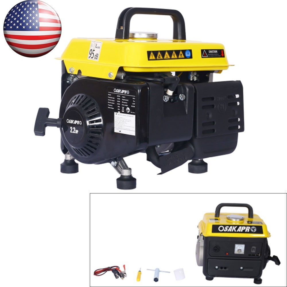 900W Portable Generator Gas Powered Generator Low Noise for Home Use Outdoor