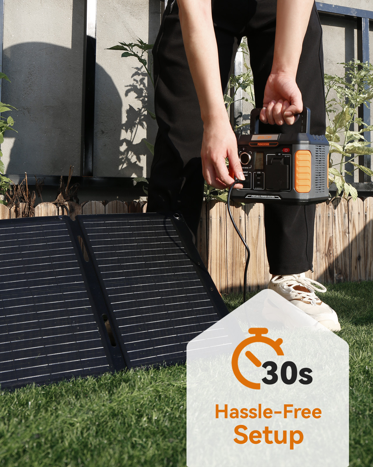 BALDR Solar generator 300W Portable Power Station with 60W solar panel included