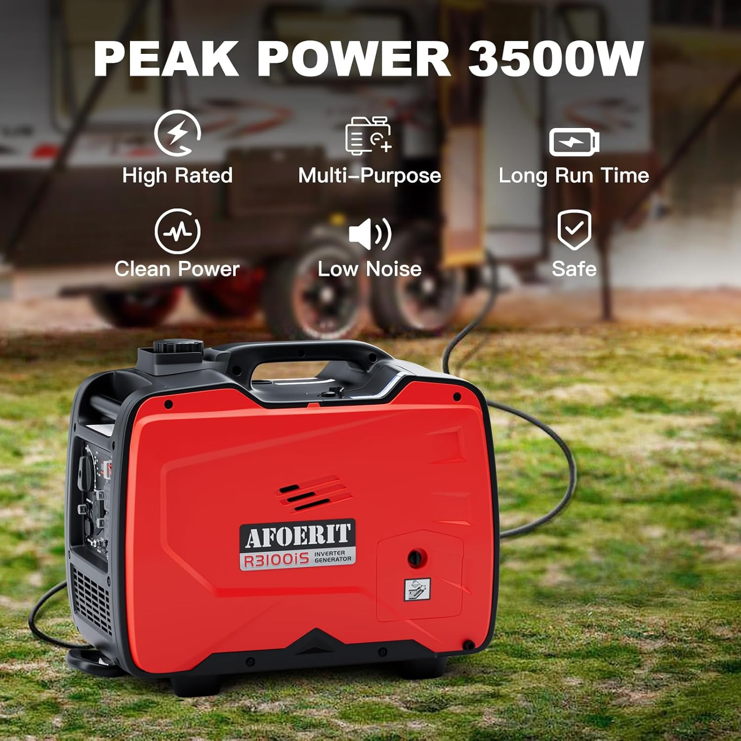 3500 Watt Inverter Generator Portable, Quiet and Lightweight Gas Generaror for C