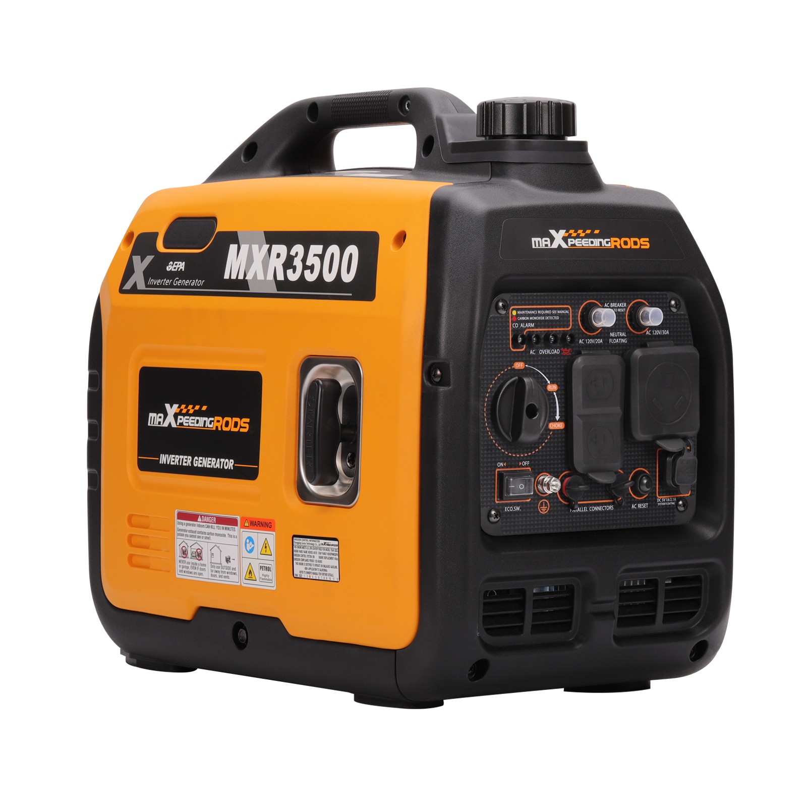 3500 Watt Portable Gasoline Inverter Generator Super Quiet Fuel Tank Capacity 4L