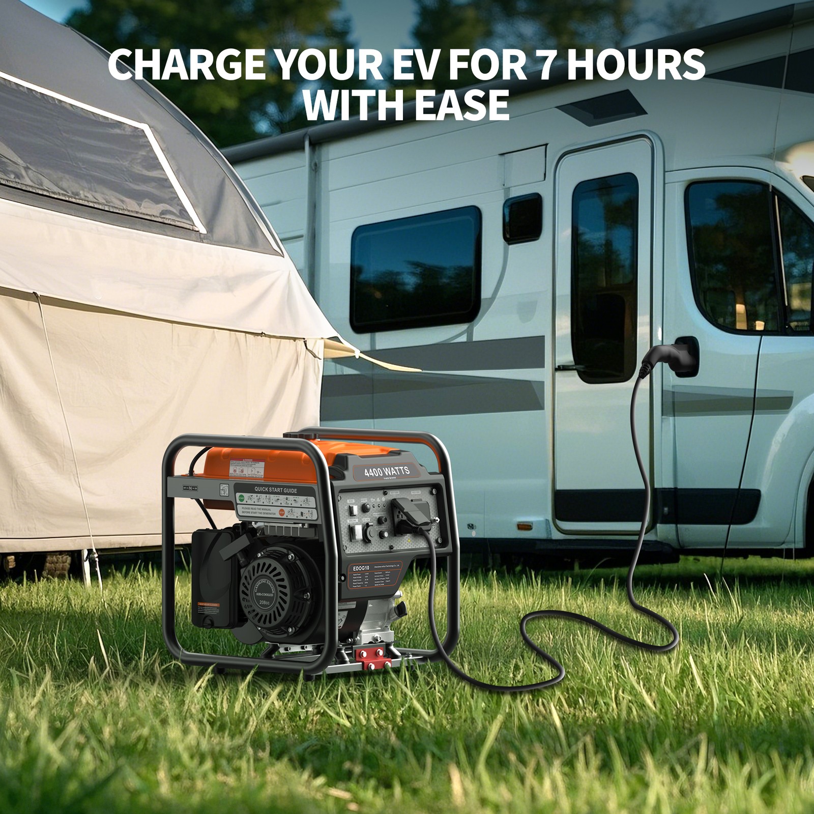 Efurden Portable Inverter Generator Gas Powered 4400W 4Stroke 208cc Engine