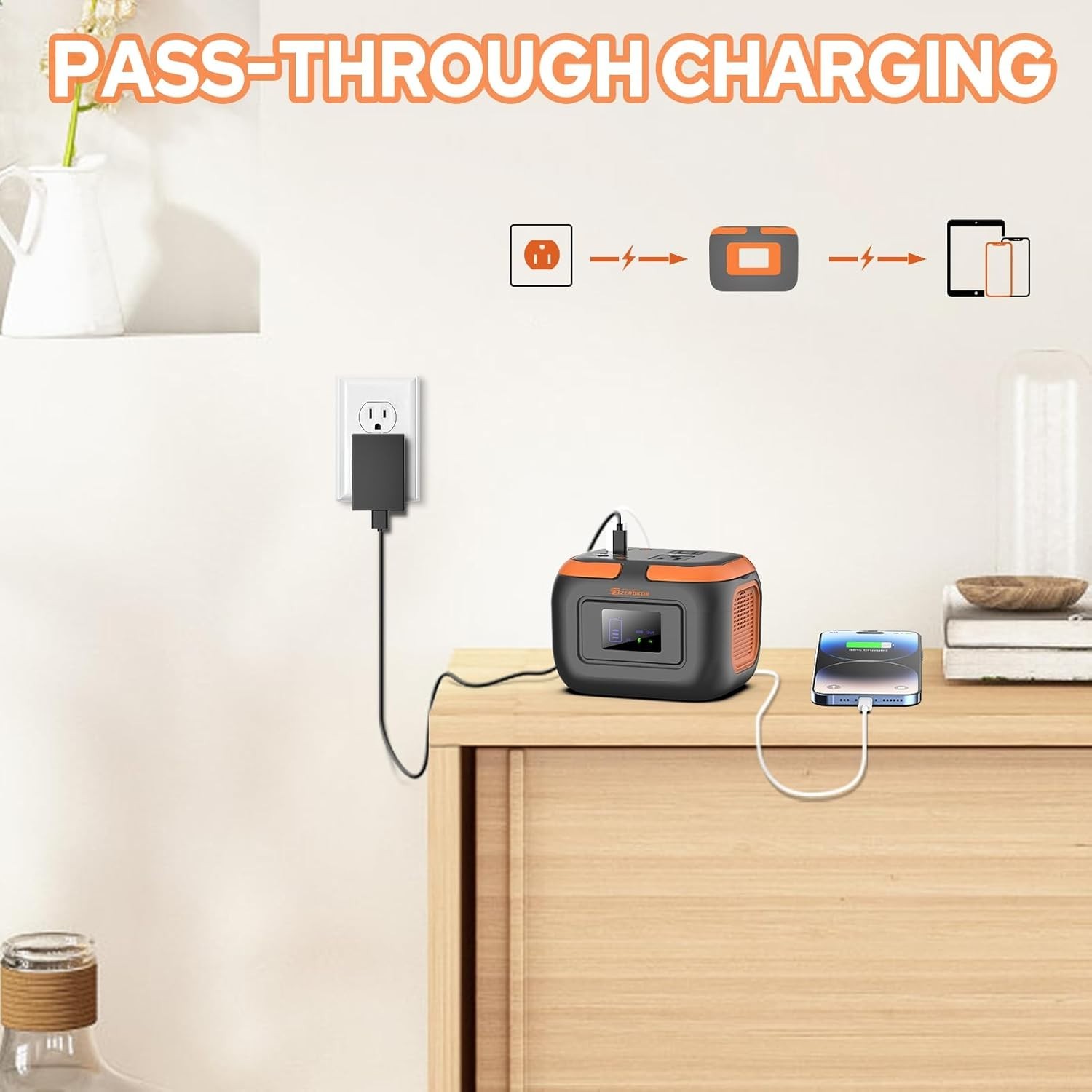 Portable Power Station 120W, Power Bank with AC Outlet, Portable Generator 97…