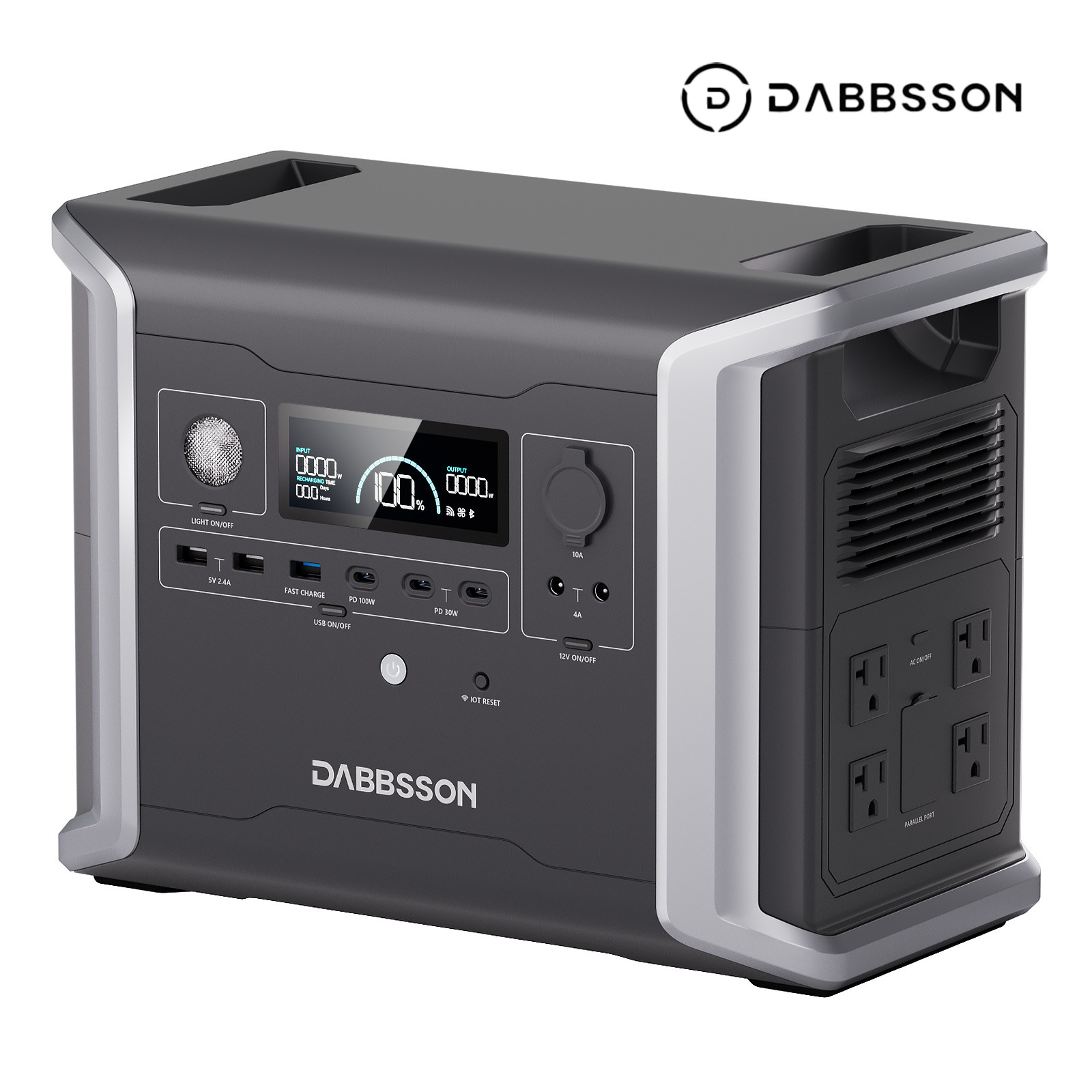Dabbsson 1200W 1330Wh Power Station LiFePO4 Battery Expandable for Home Camping