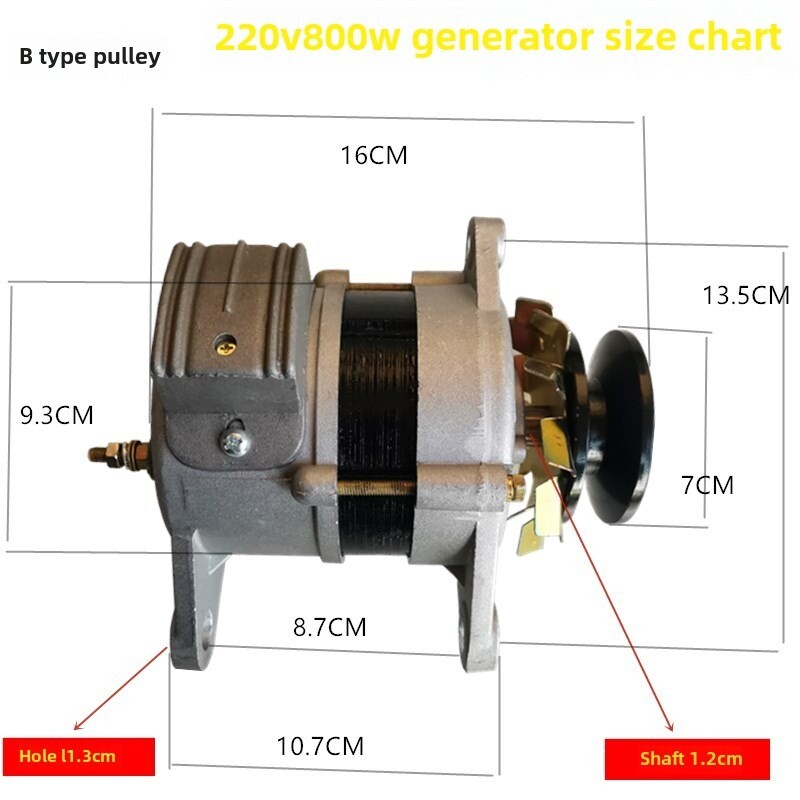 Permanent Magnet Brushless AC Small Generator with Stabilized Pure Copper Leads