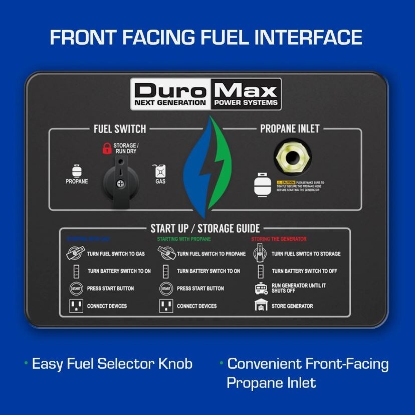 DuroMax XP13000EH 13,000 Watt Portable Dual Fuel Gas Propane Generator