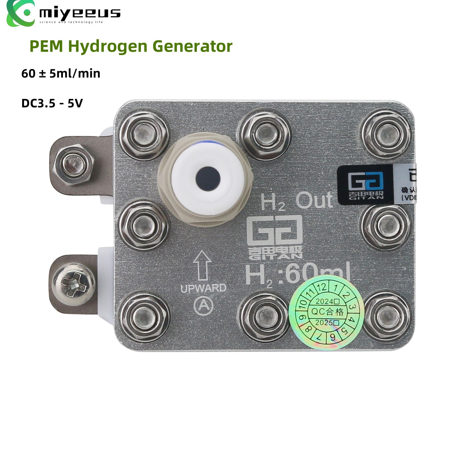 60ML Electrolytic Cell Module PEM Hydrogen Generator for Pure Water GT-A060 my2