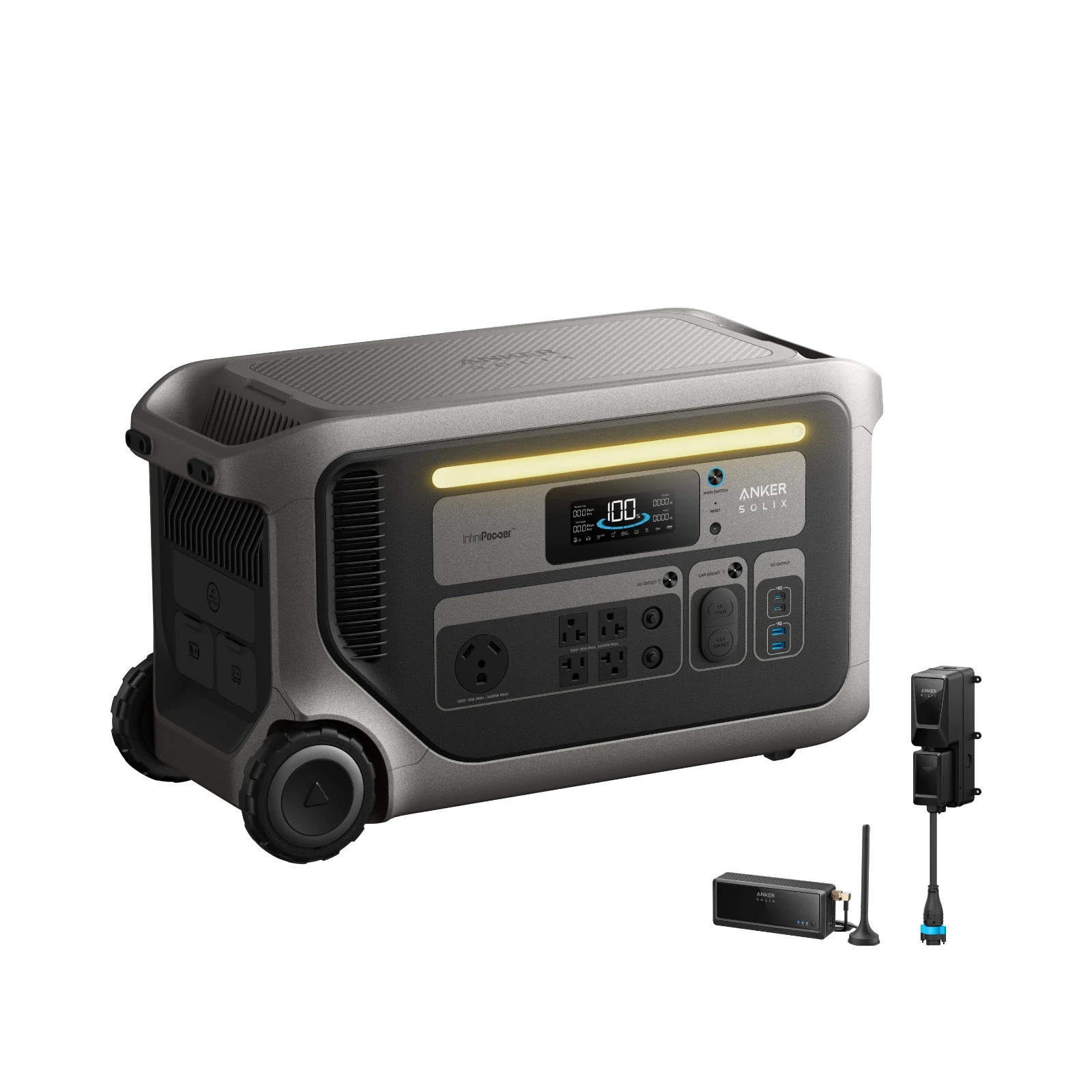 Anker SOLIX F3000 Black 3072Wh Portable Power Station with Power Saver Kits