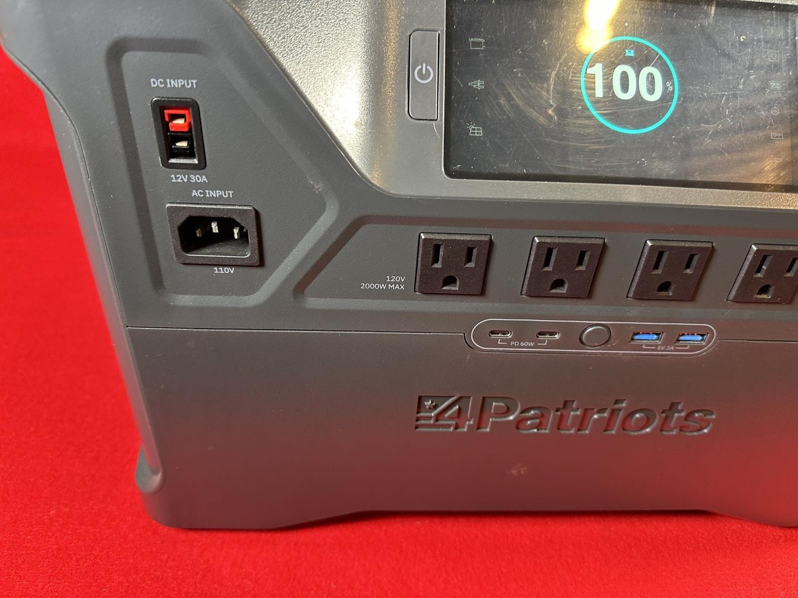 4 Patriots Portable Power Station Generator 2000X w/ 100W Solar Panel