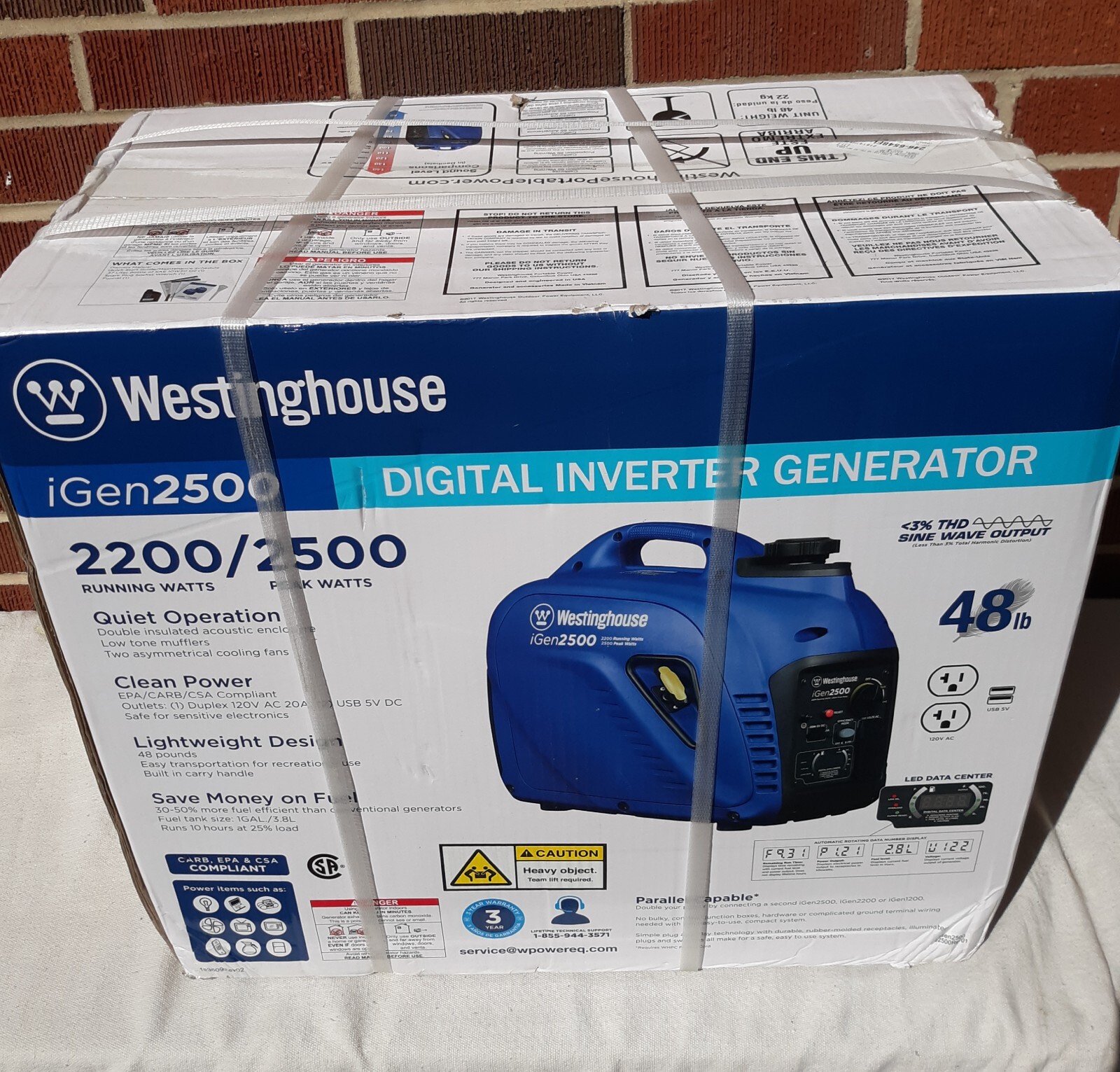 Westinghouse iGEN2500 2500 Watt Portable Gas Powered Generator, quiet running