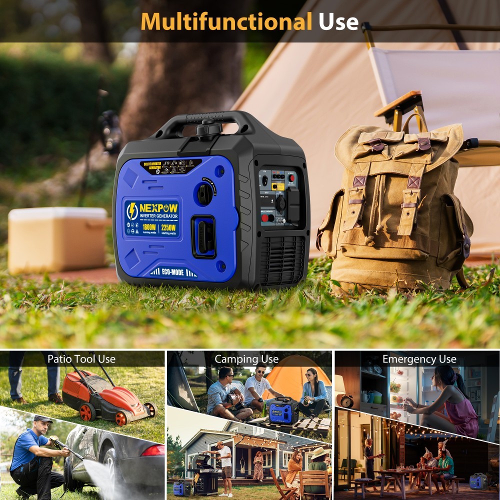 NEXPOW 2250W Inverter Generator Gas Powered Ultra Quiet EPA Certified Camping RV