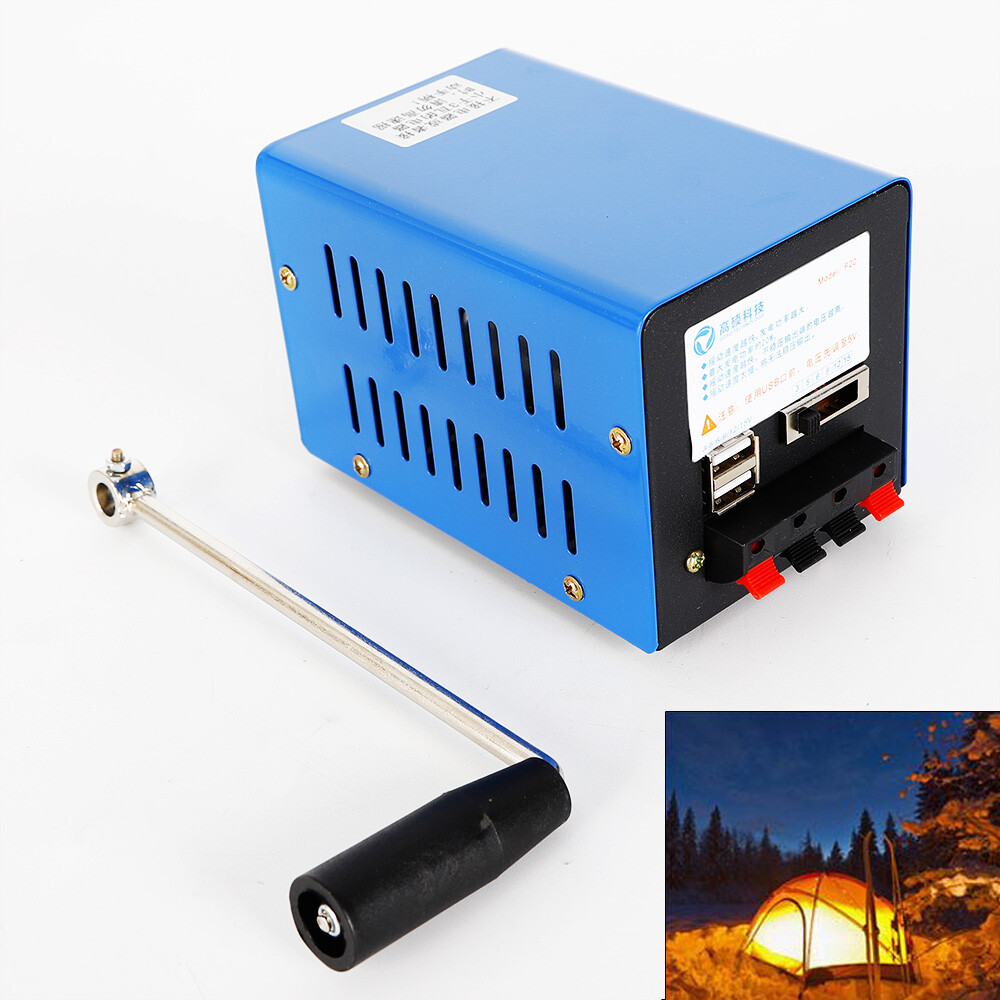 Handkurbel Generator Outdoor Ladeger?t Tragbare Notdynamotor USB-Anschluss Metal