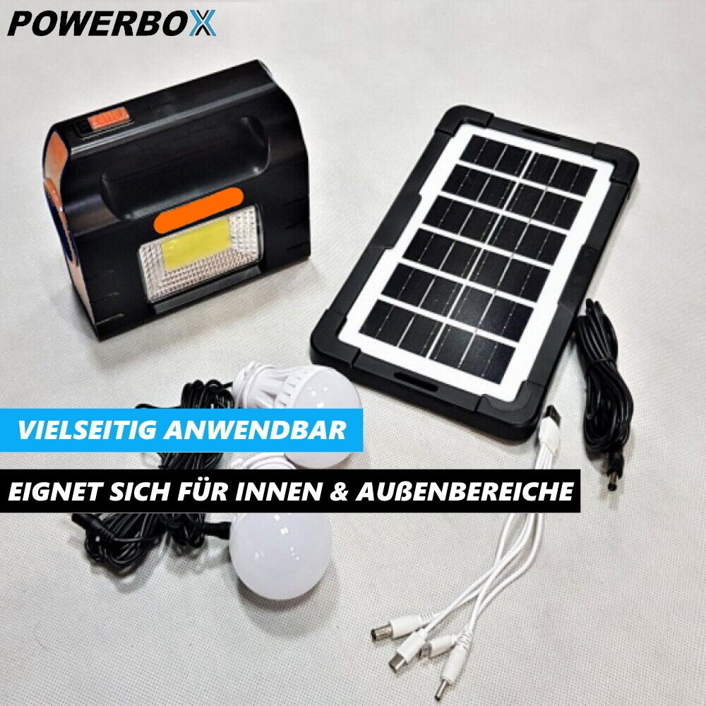POWERBOX solar power station solar generator camping power bank with LED lights