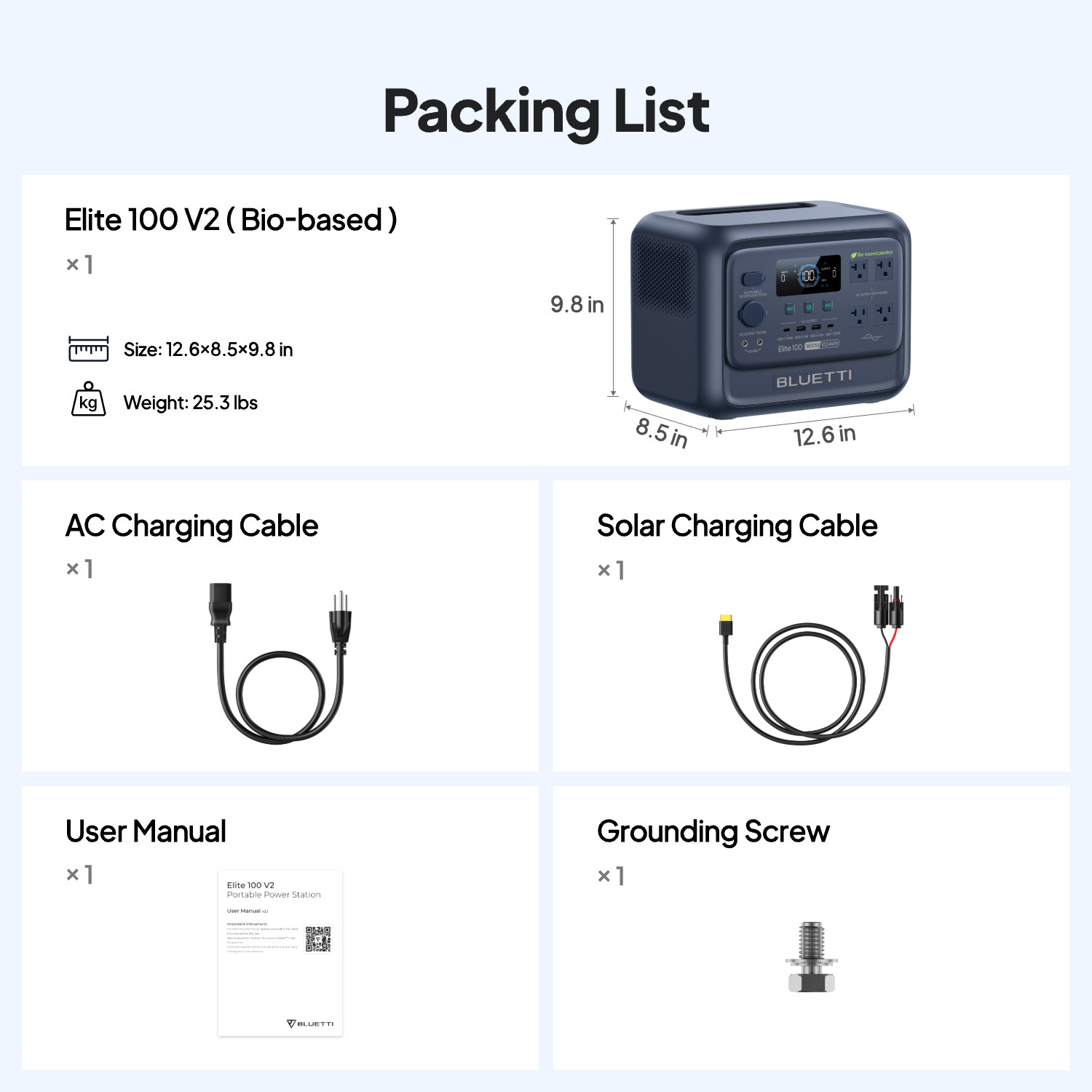 BLUETTI Elite 100 V2 Bio-based 1024Wh 1800W Portable Power Station for Travel