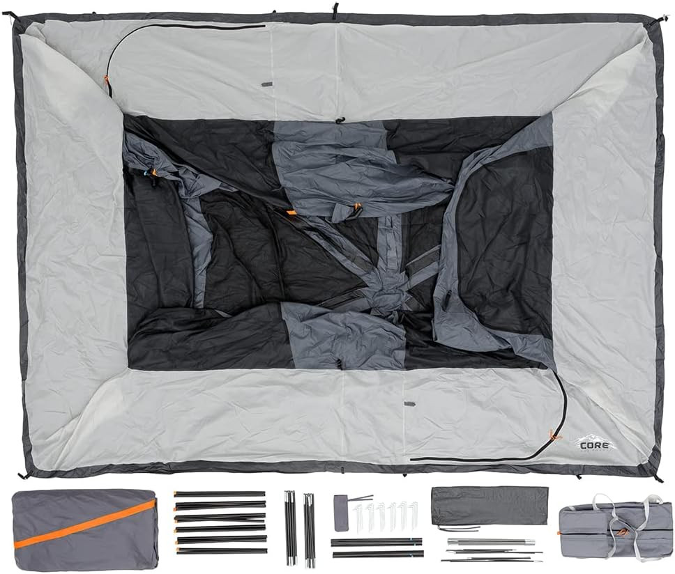 CORE Tent For Car/Family Camping 10 Person W/Full Rainfly For Outdoor Adventures