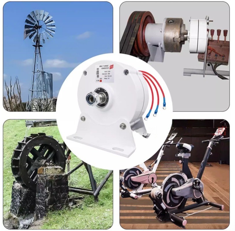 100W, 200W, 12V, 24V Permanent Magnet Three-Phase Brushless AC Generator
