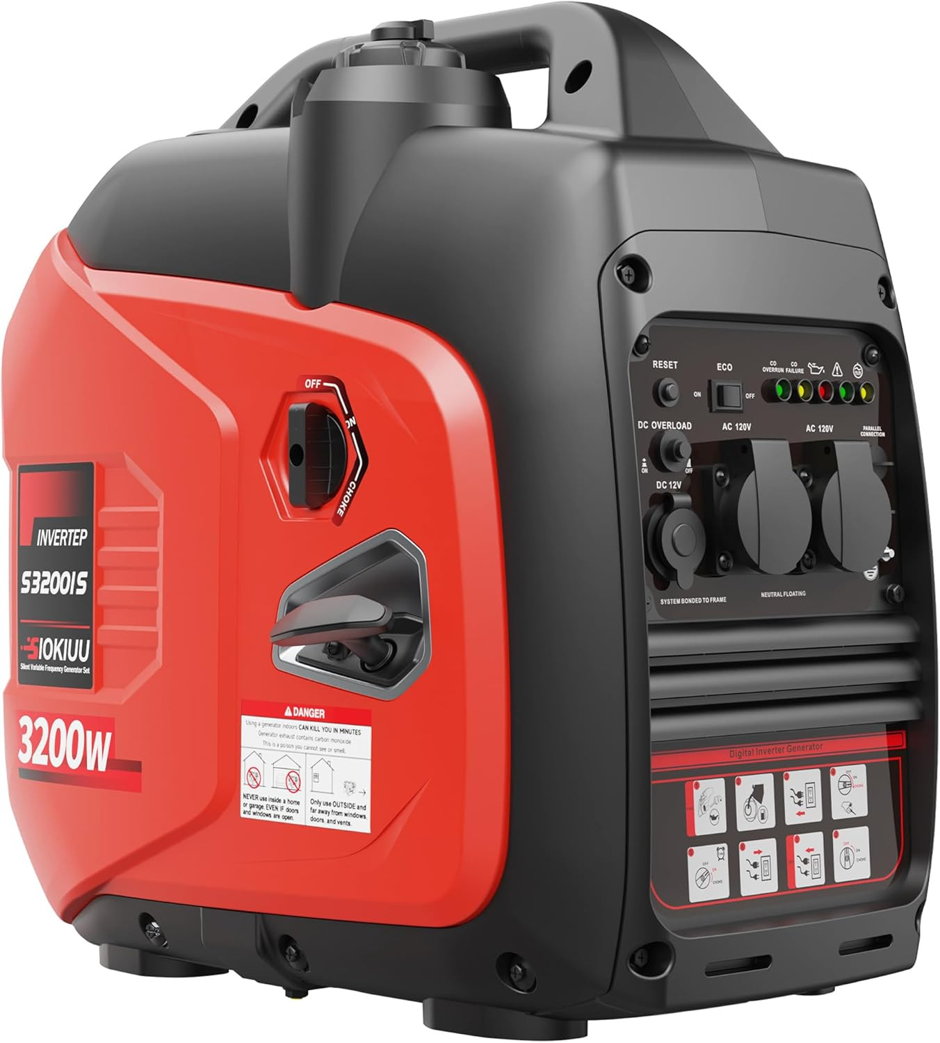 3200W Portable Generator Super Quiet Inverter Generator Ultra Lightweight for Ho