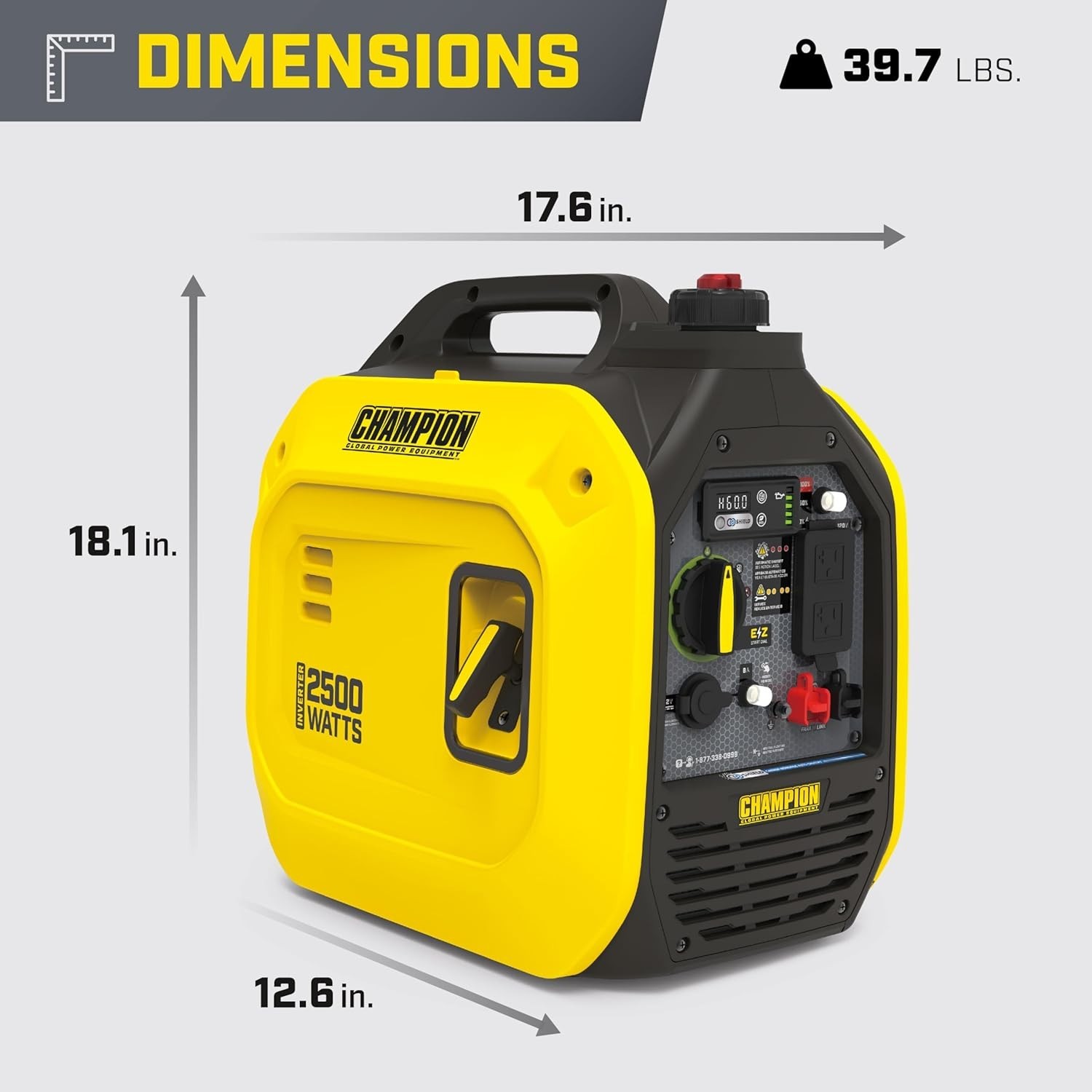 2500-Watt Dual Fuel Portable Inverter Generator with Quiet Technology and CO Shi